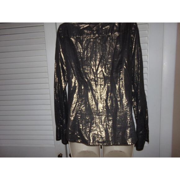 J Crew 100% cotton metallic button front blouse size 8 Excellent Beautiful - Picture 7 of 7